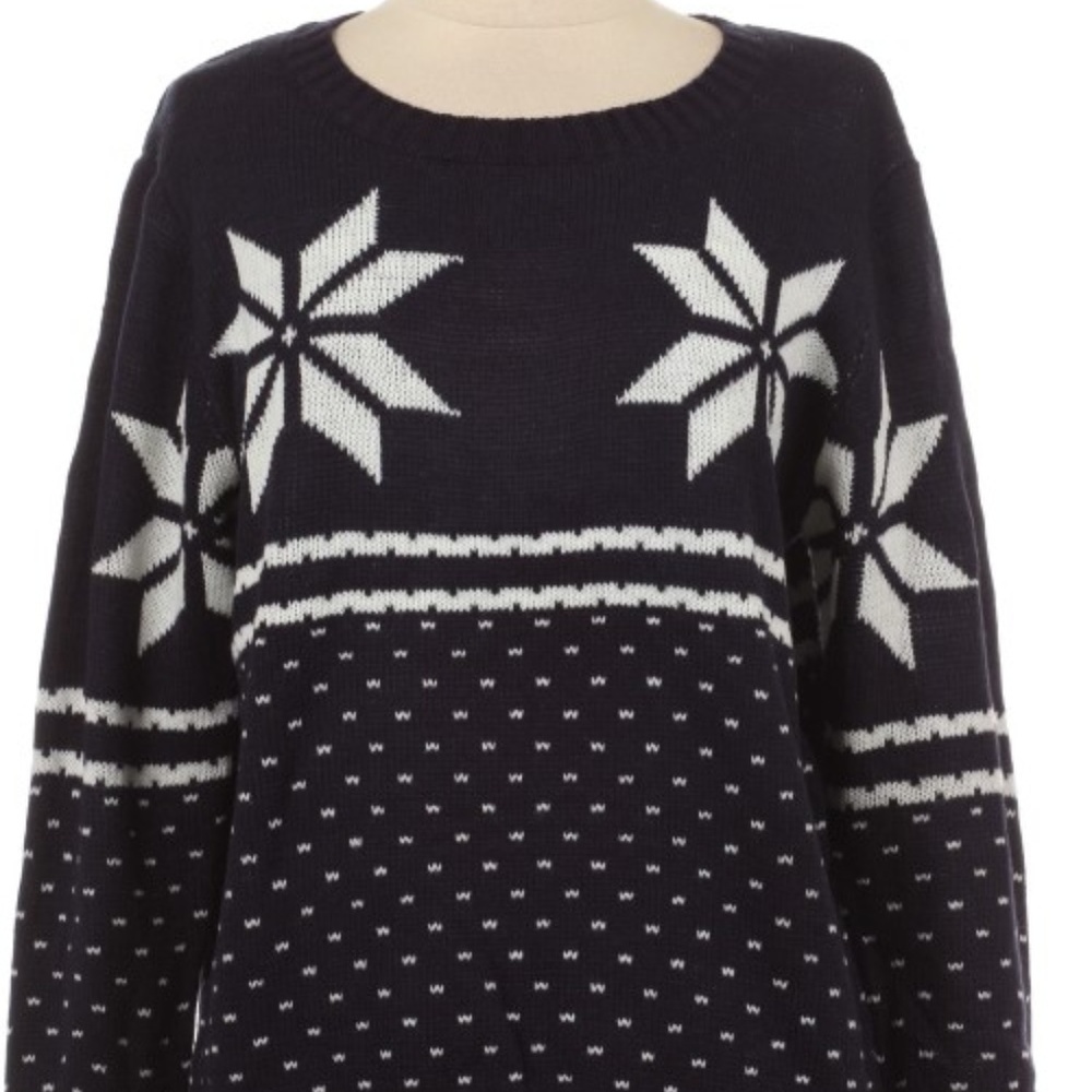 Navy Christmas Holiday Snowflake sweater